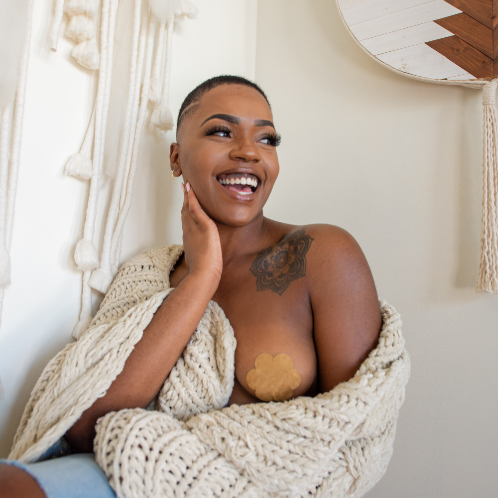 Daisy: Nude Suede Flower Nipple Pasties by Pastease®