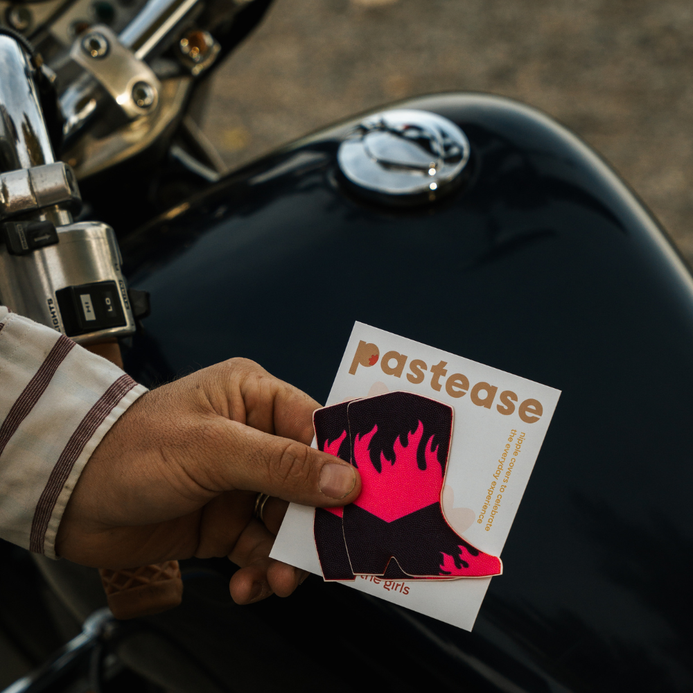 Boots: Neon Pink Flaming Cowboy Boot Nipple Pasties by Pastease®