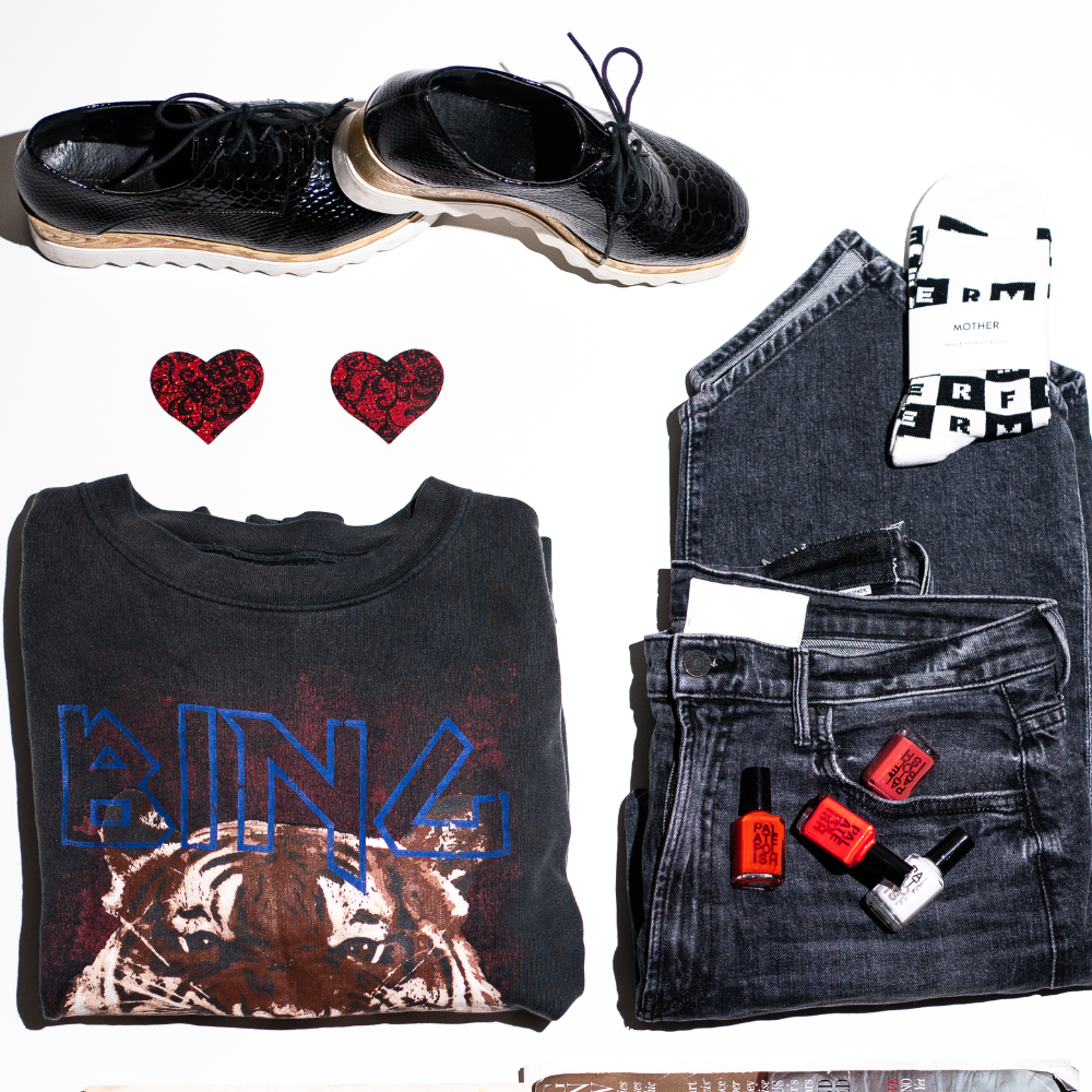 Red Glitter Heart with Black Lace overlay Nipple Pasties by Pastease®