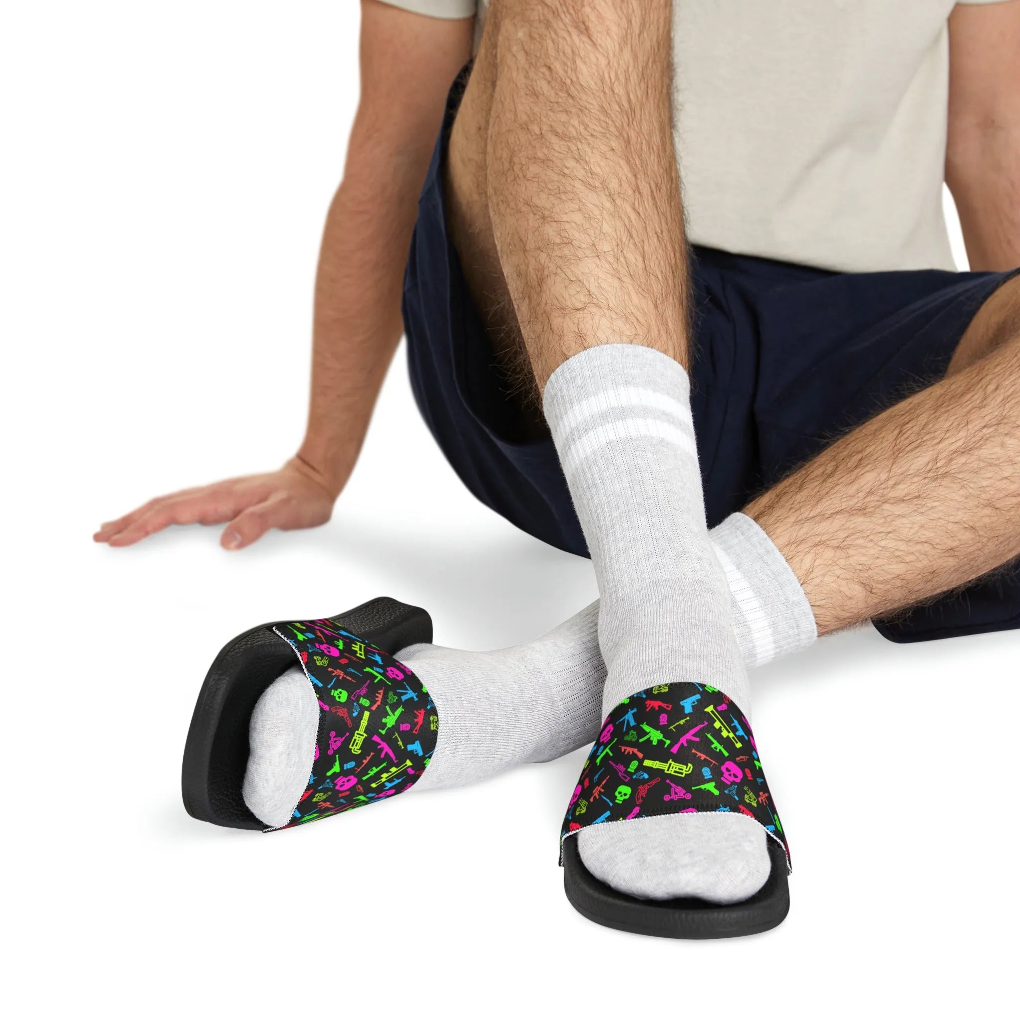 Retro Neon Firearms Sandals