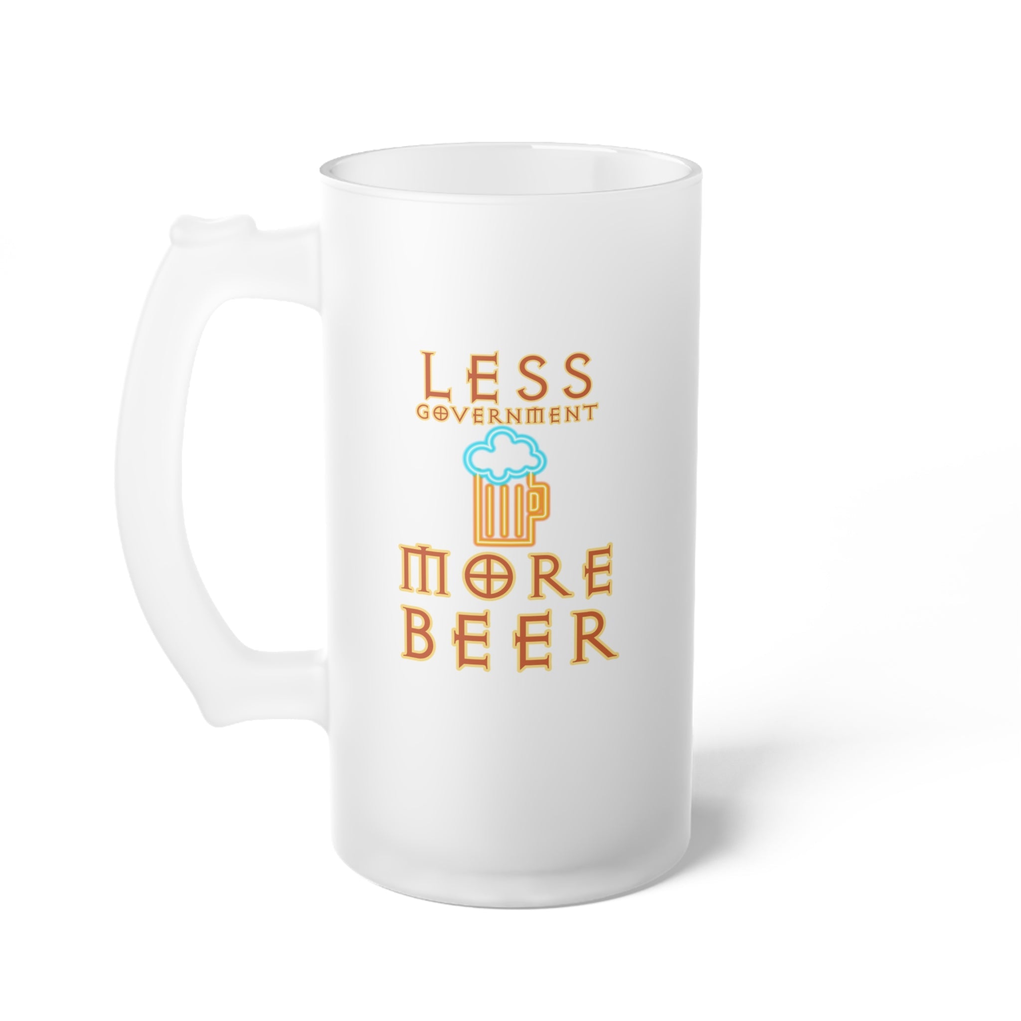 Walton & Johnson: Less Government More Beer Frosted Glass Beer Mug