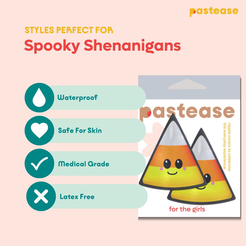 Candy Corn: Happy Kawaii Halloween Nipple Pasties by Pastease® o/s