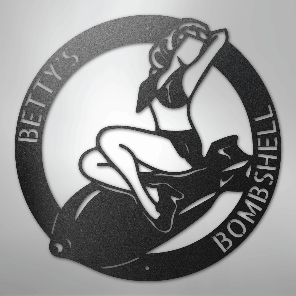 Bomber Lady - Custom Steel Sign
