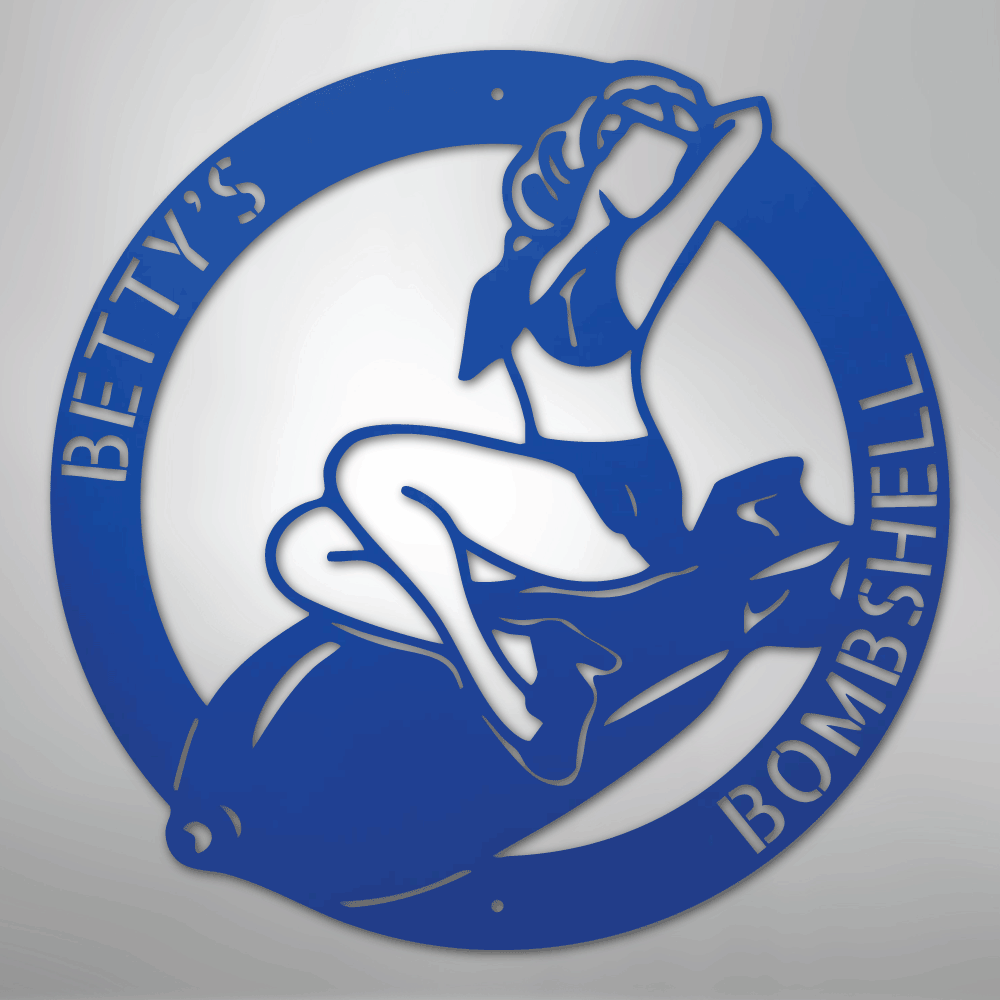 Bomber Lady - Custom Steel Sign