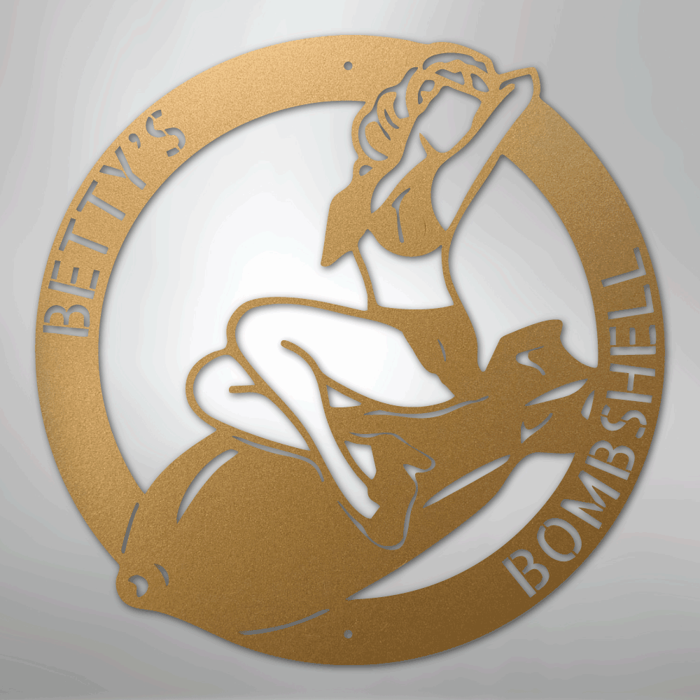 Bomber Lady - Custom Steel Sign