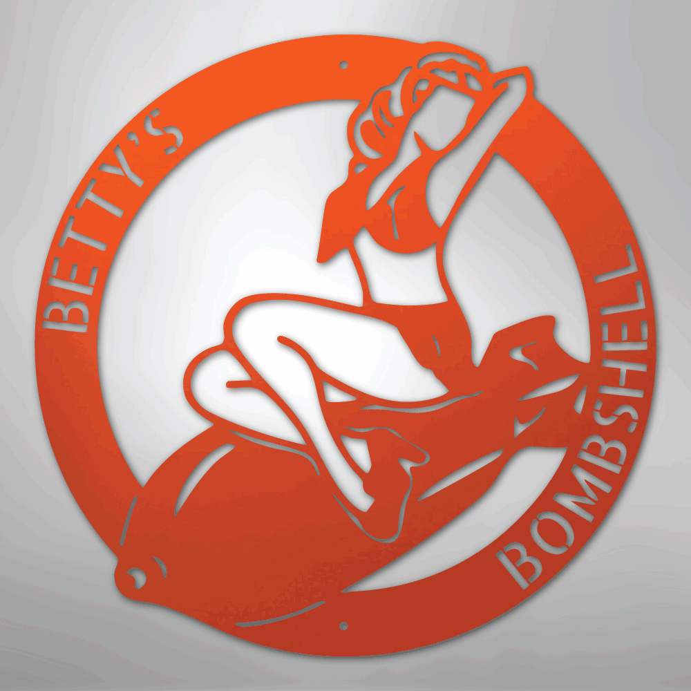 Bomber Lady - Custom Steel Sign