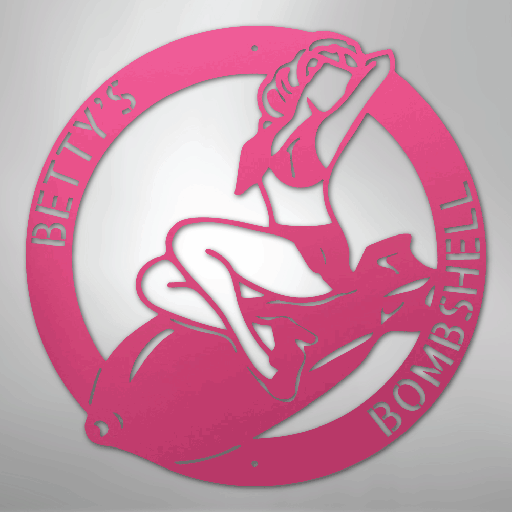 Bomber Lady - Custom Steel Sign