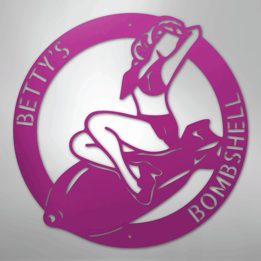 Bomber Lady - Custom Steel Sign