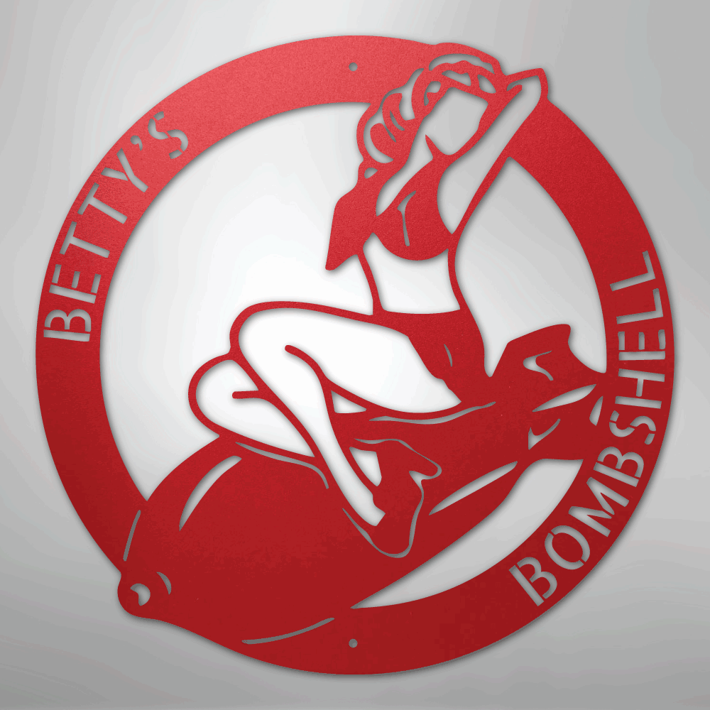 Bomber Lady - Custom Steel Sign