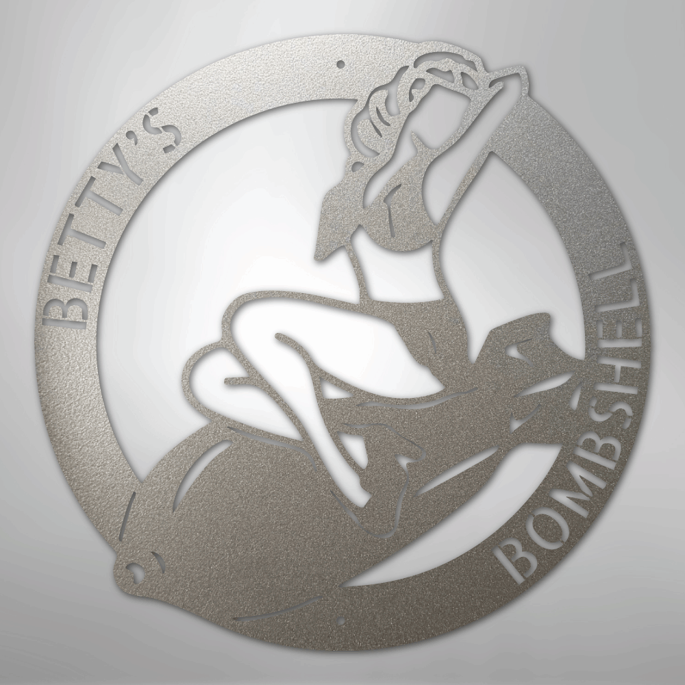 Bomber Lady - Custom Steel Sign