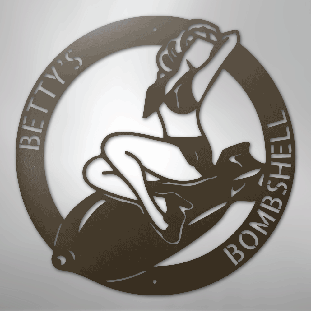 Bomber Lady - Custom Steel Sign