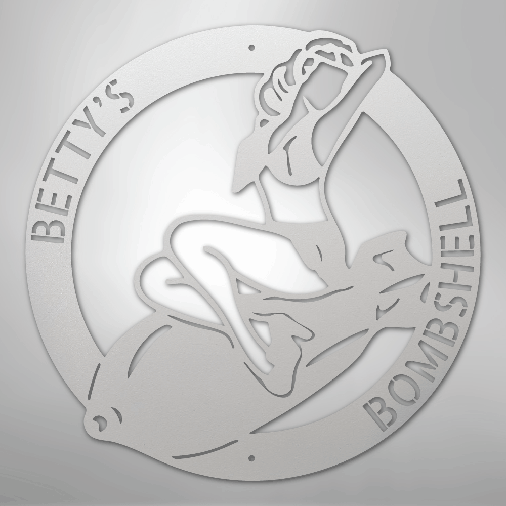 Bomber Lady - Custom Steel Sign