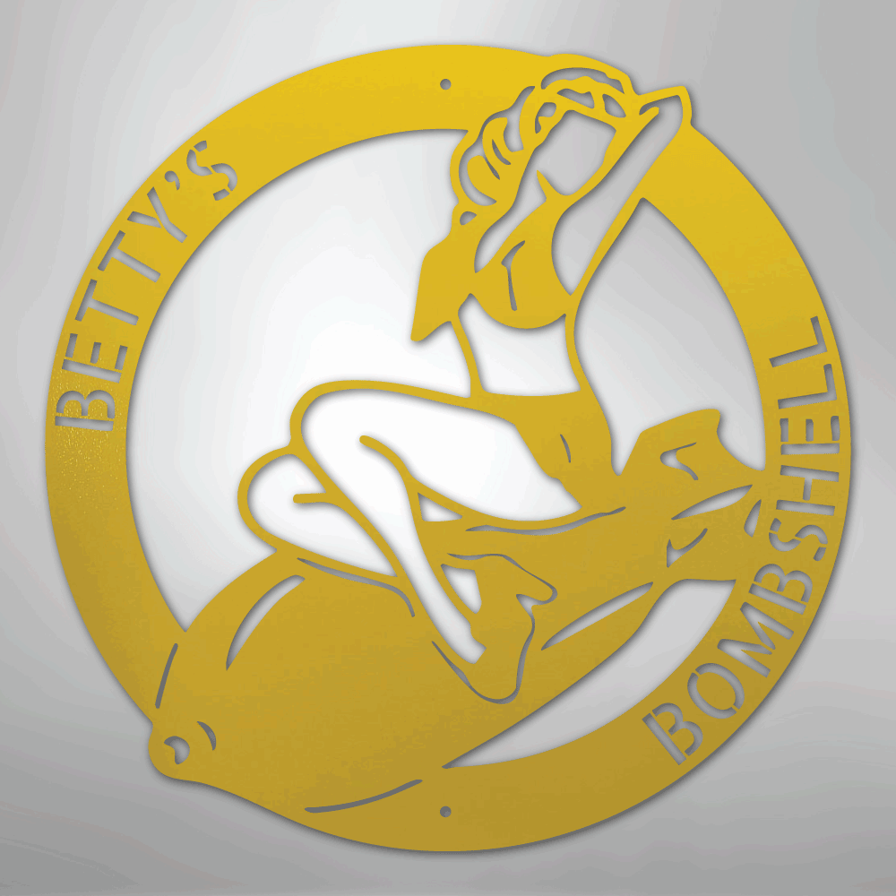 Bomber Lady - Custom Steel Sign