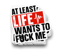 At Least Life Wants to F*k Me Sticker