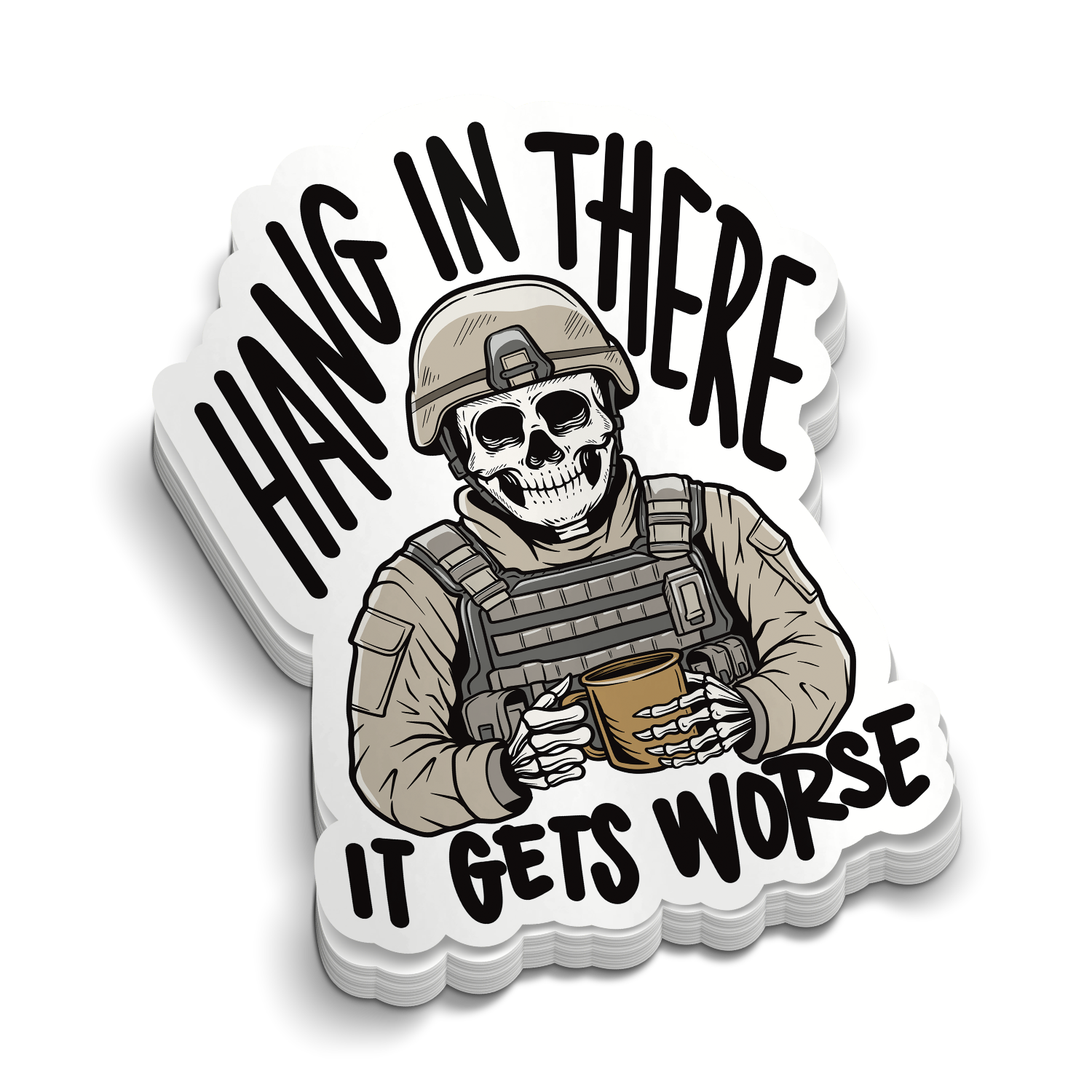 Hang In There Soldier Sticker