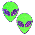 Alien: Glow-In-The-Dark with Glittering Purple Eyes Nipple Pasties by Pastease®