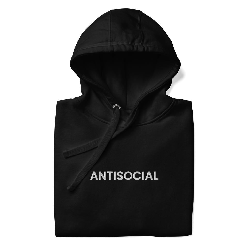 UNISEX — Antisocial Embroidered Hoodie