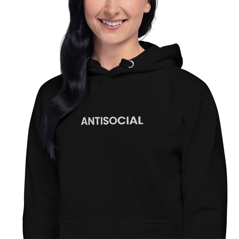 UNISEX — Antisocial Embroidered Hoodie