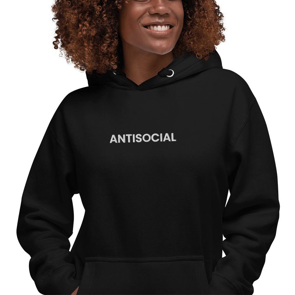 UNISEX — Antisocial Embroidered Hoodie