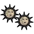 Sunburst: Sun & Moon Faces on Gold Glitter Sun Nipple Pasties by Pastease® o/s