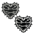 Barbed Wire Heart Pasties Reflective Nipple Covers by Pastease®