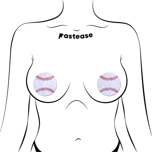 Baseball Pasties on Sparkly Velvet American Baseball Nipple Covers by Pastease