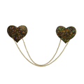 Chains: Gold Shattered Disco Ball Heart with Gold Chains Nipple Pasties by Pastease®
