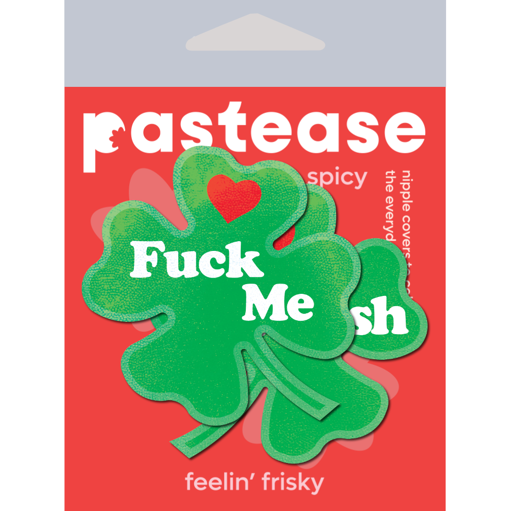 Four Leaf Clover: 'Fuck Me, I'm Irish' Lucky Green Shamrock Nipple Pasties by Pastease®