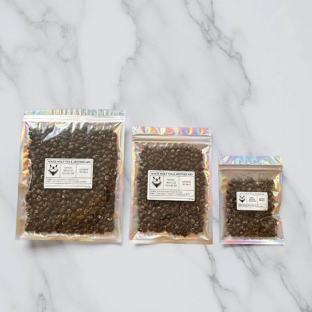 Jasmine Pearl Tea (Hand-Rolled) - White Wolf Tea & Apothecary