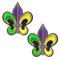 Fleur-de-lis: Purple, Yellow & Green Mardi Gras Nipple Pasties by Pastease®