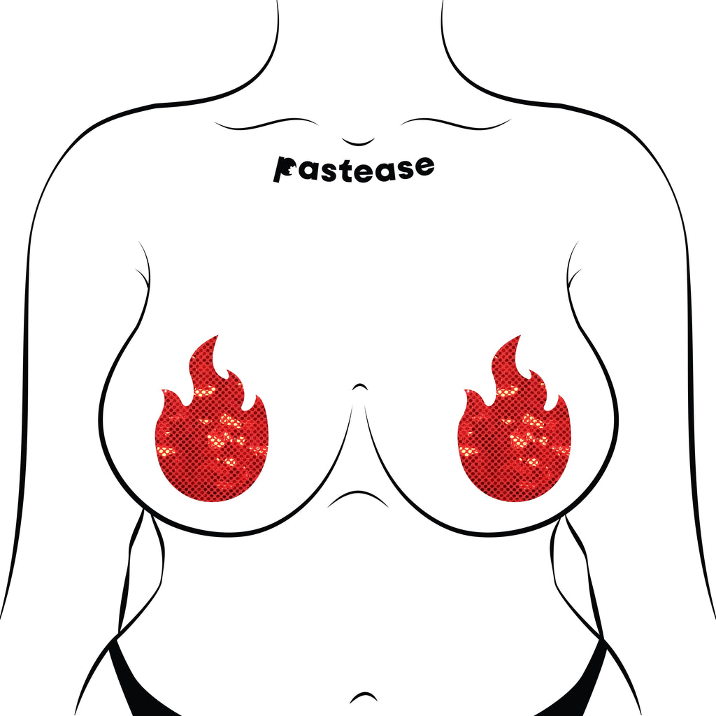 Flame: Red Fire Nipple Pasties by Pastease®