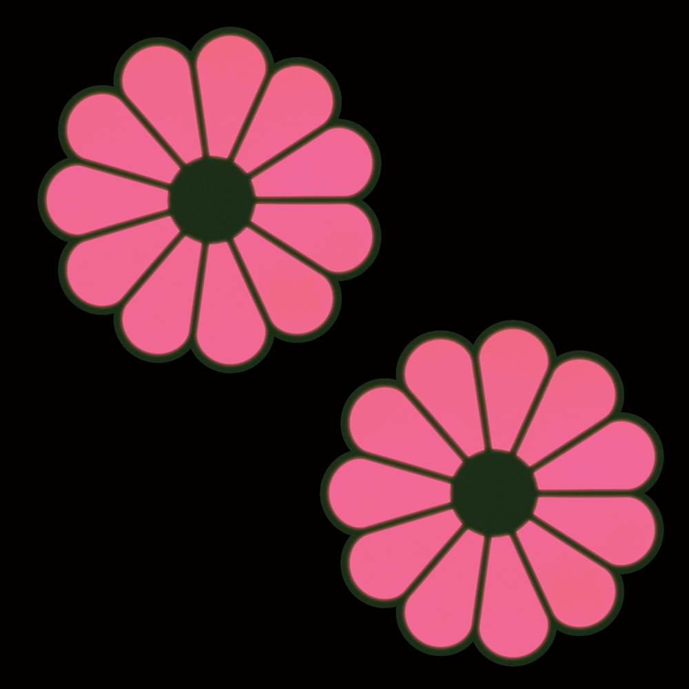 Daisy: Neon Green & Glow in the Dark Neon Pink Petal Pasties Nipple Covers by Pastease®