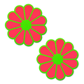 Daisy: Neon Green & Glow in the Dark Neon Pink Petal Pasties Nipple Covers by Pastease®