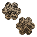 Daisy: Light Nude with Black Lace Flower Nipple Pasties by Pastease® o/s