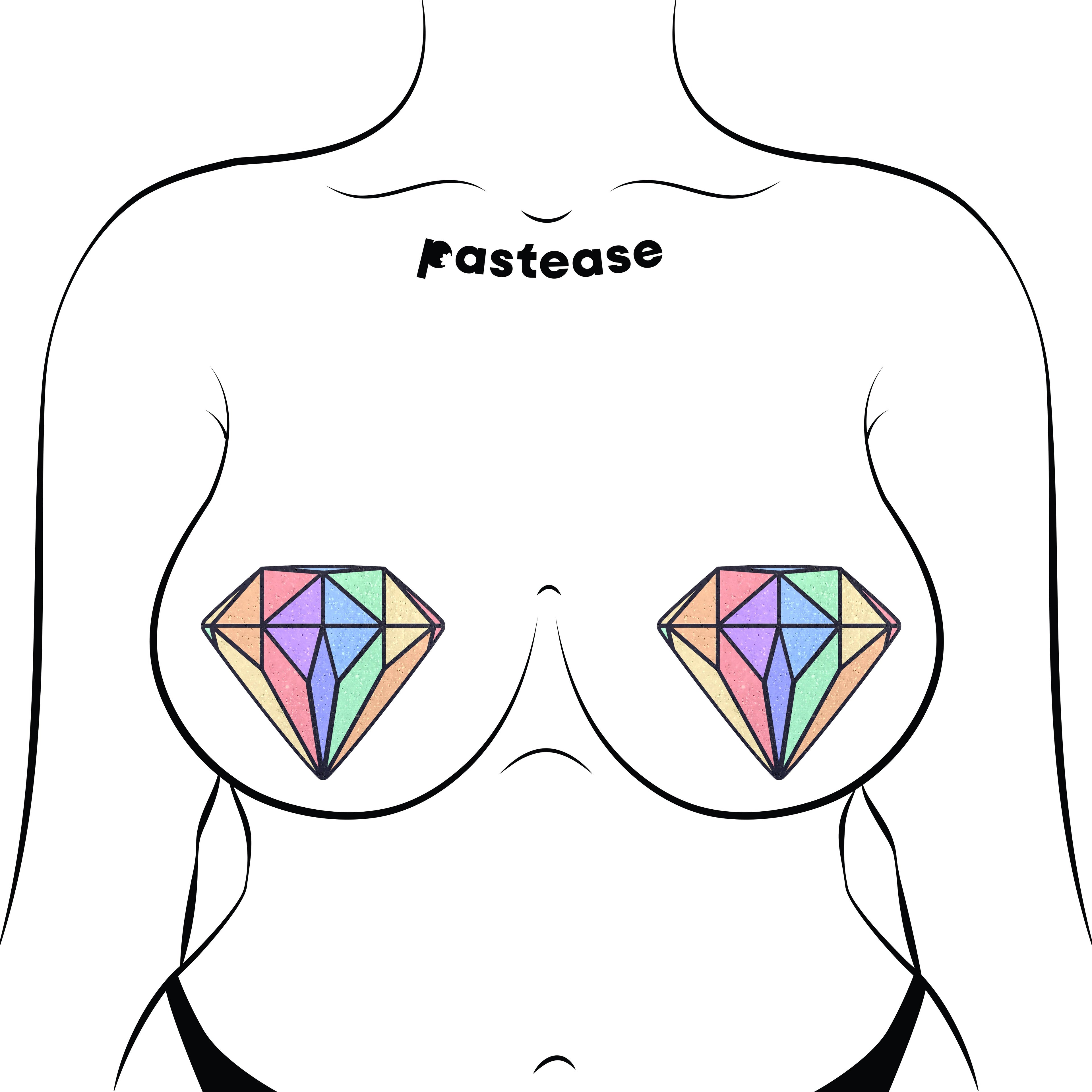 Gem: Pastel Rainbow Diamond Nipple Pasties by Pastease®