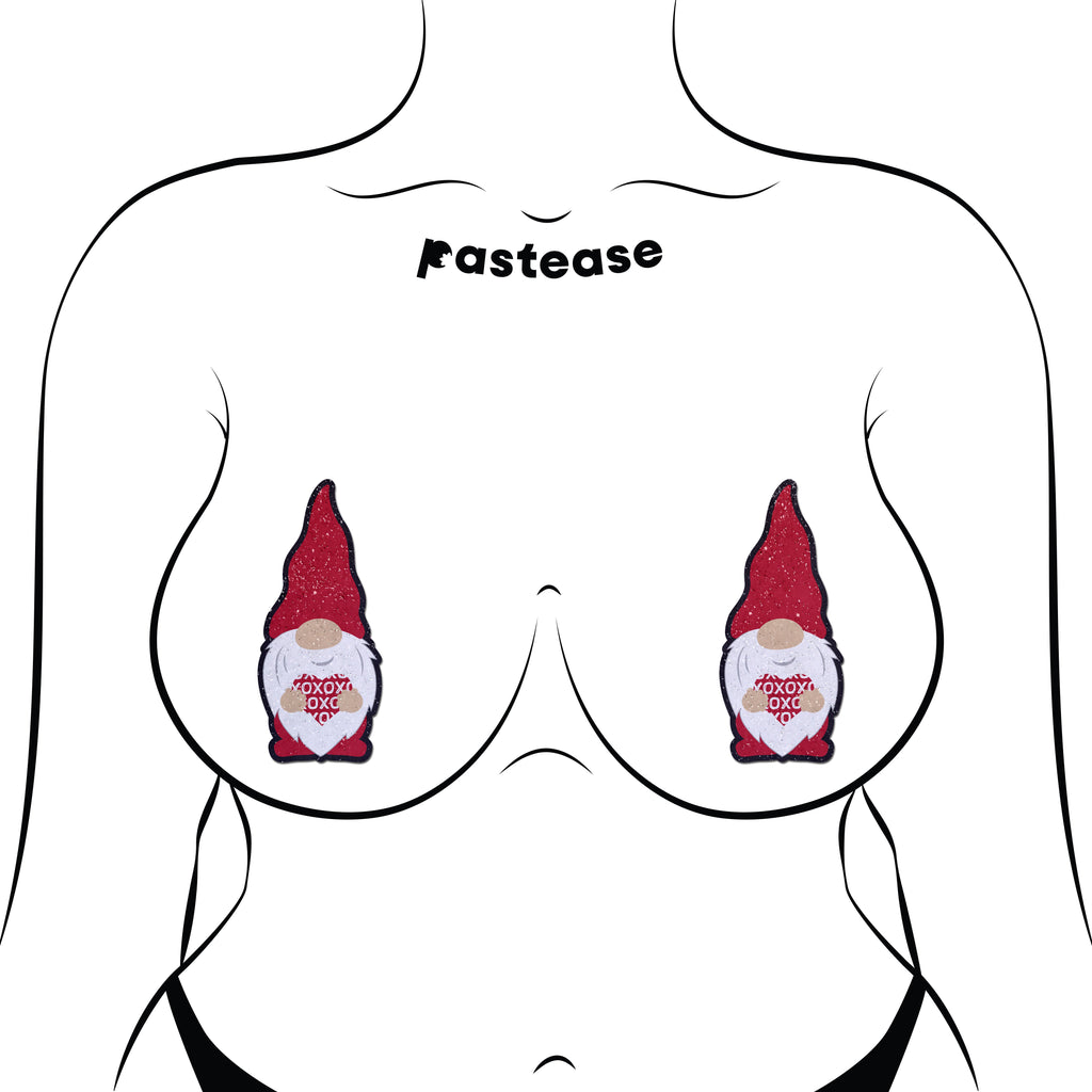 Gnome Pasties: Valentine Sweetheart Garden Gnome Nipple Covers by Pastease®