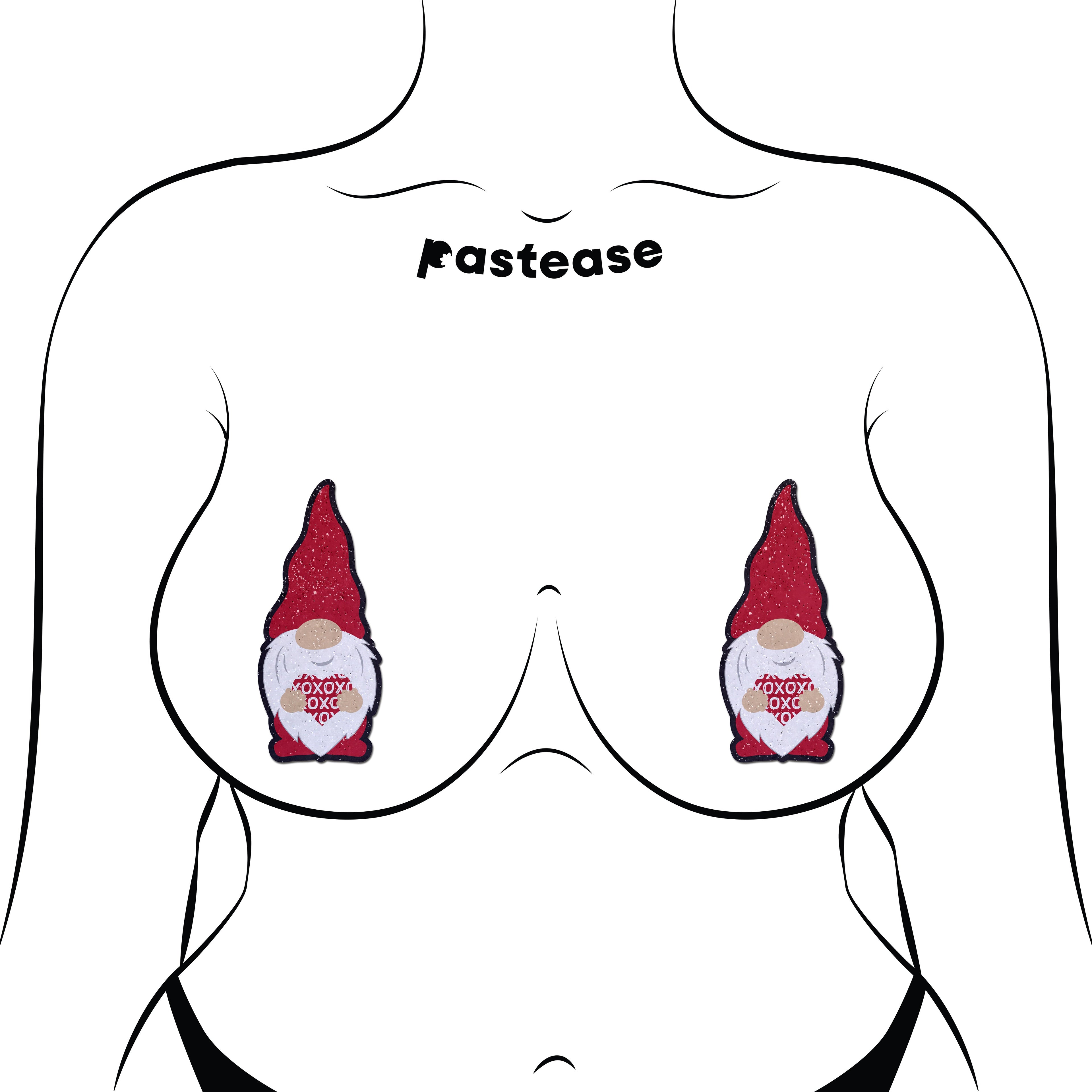 Gnome Pasties: Valentine Sweetheart Garden Gnome Nipple Covers by Pastease®
