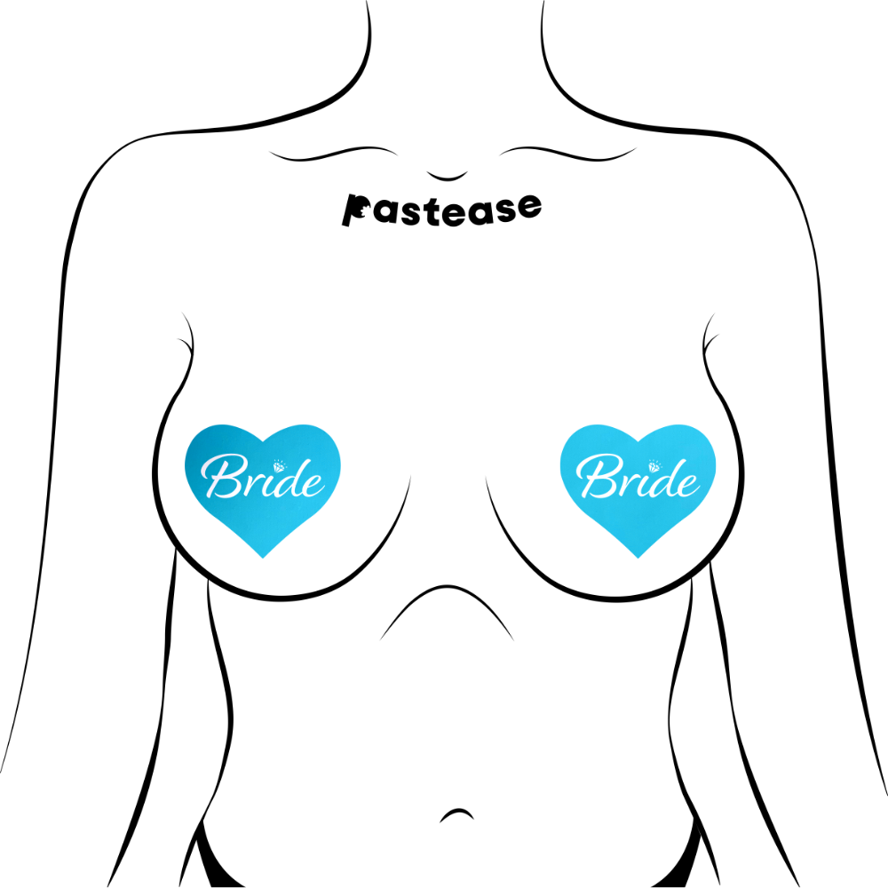 Love: Robin's Egg Blue 'Bride' Heart Nipple Pasties by Pastease®
