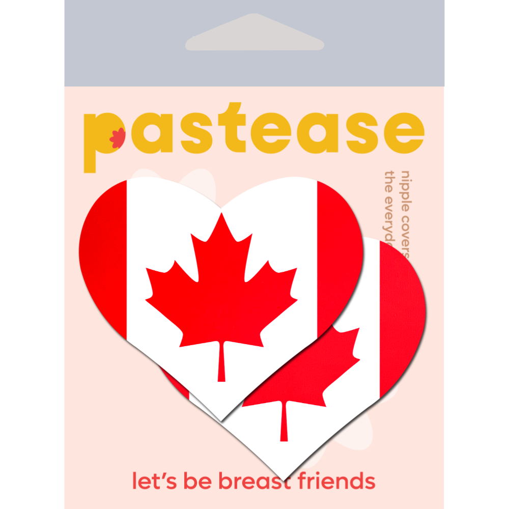 Love: Canadian Flag Heart Nipple Pasties by Pastease®