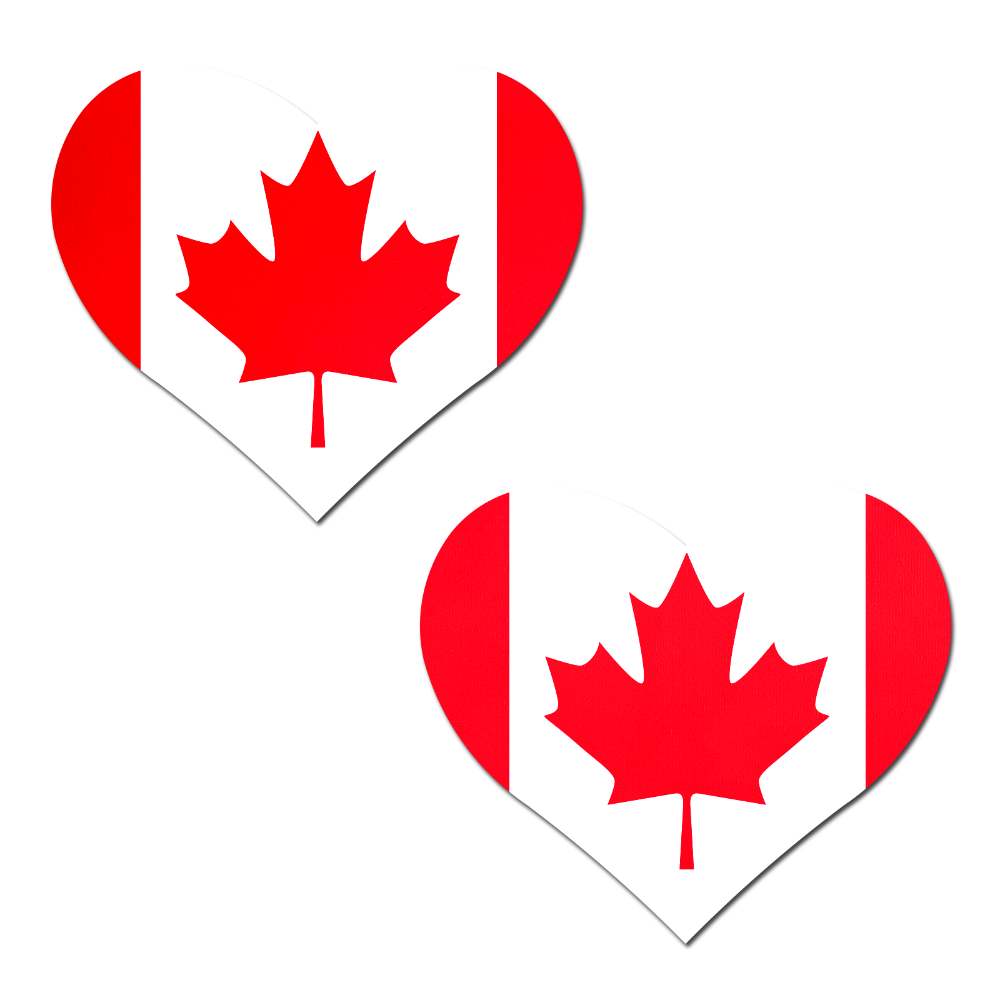 Love: Canadian Flag Heart Nipple Pasties by Pastease®