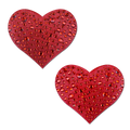 Love: Crystal Red Sparkling Heart Nipple Pasties by Pastease®
