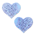 Love: Crystal Silver Sparkling Heart Nipple Pasties by Pastease®