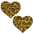 Love: Glittering Gold Cheetah Heart Nipple Pasties by Pastease®