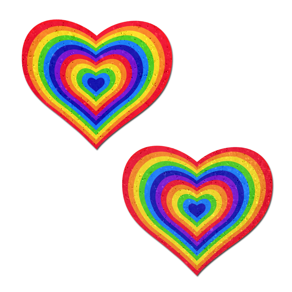 Love: Velvet Rainbow Pumping Heart Nipple Pasties by Pastease®