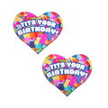 Tits Your Birthday!' Heart Breast Pasties with Confetti by Pastease®