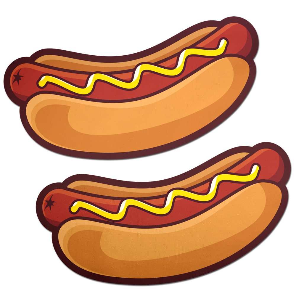 Glizzy Hotdog Pasties Weiner with Mustard Nipple Covers by Pastease