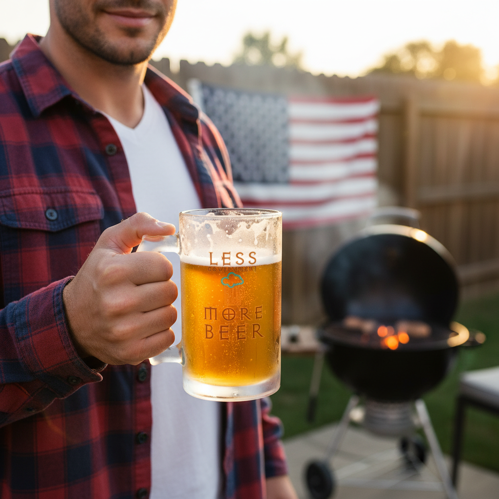 Walton & Johnson: Less Government More Beer Frosted Glass Beer Mug