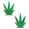 Leaf: Glittering Green Pot Leaves Nipple Pasties by Pastease®