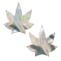Indica Pot Leaf: Silver Holographic Weed Nipple Pasties by Pastease®