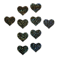 Body Minis: 10 Mini Black Glitter Hearts Nipple & Body Pasties by Pastease®